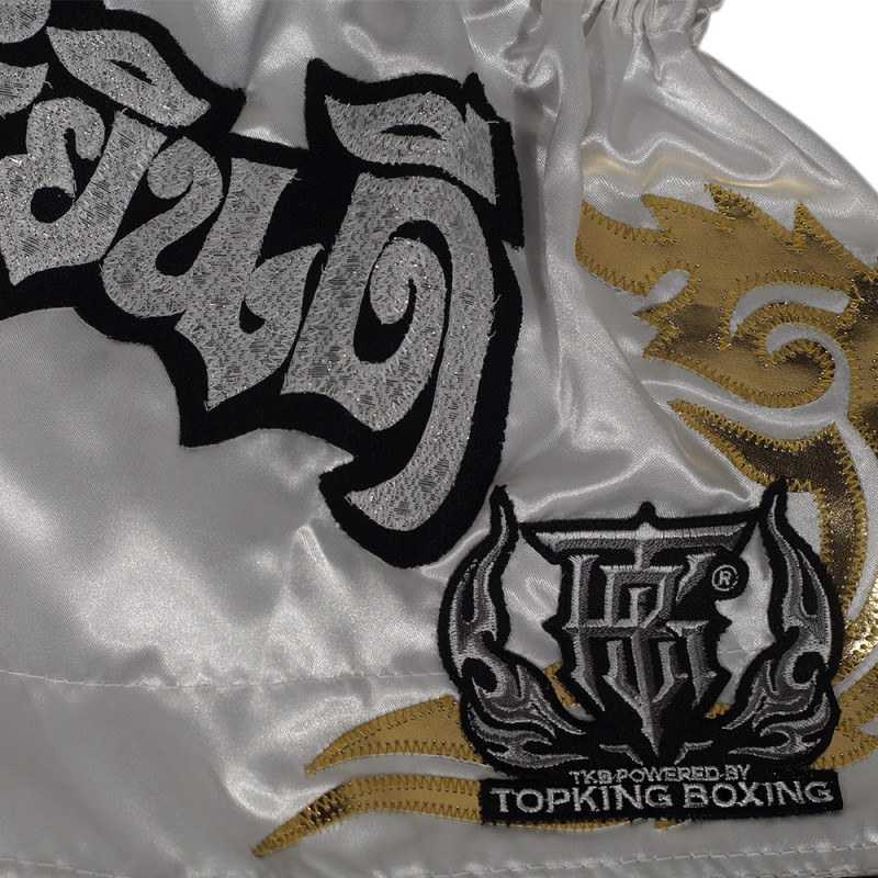 TKB TopKing TKTBS-051 Muay Thai Boxing Shorts White Free Shipping