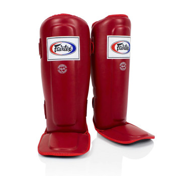 Fairtex SP3 Muay Thai Boxing Shin Guards "In-Step Double Padded Protector" Red