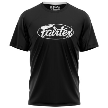 Fairtex TST148 T-Shirt Muay Thai Boxing Cotton Training Casual Black-White Free Shipping