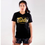 Fairtex TST148 T-Shirt Muay Thai Boxing Cotton Training Casual Black-Gold Free Shipping