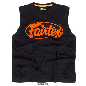 Fairtex MTT27 Jersey Shirt Muay Thai Boxing Training Free Shipping Black-Orange