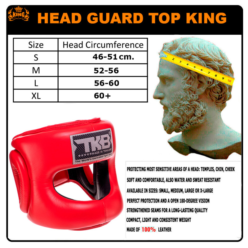 TKB TopKing TKHGPT (CC) Boxing Headgear Head Guard Full Face Bumper Red