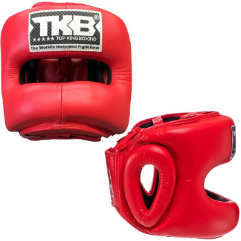 TKB TopKing TKHGPT (CC) Boxing Headgear Head Guard Full Face Bumper Red
