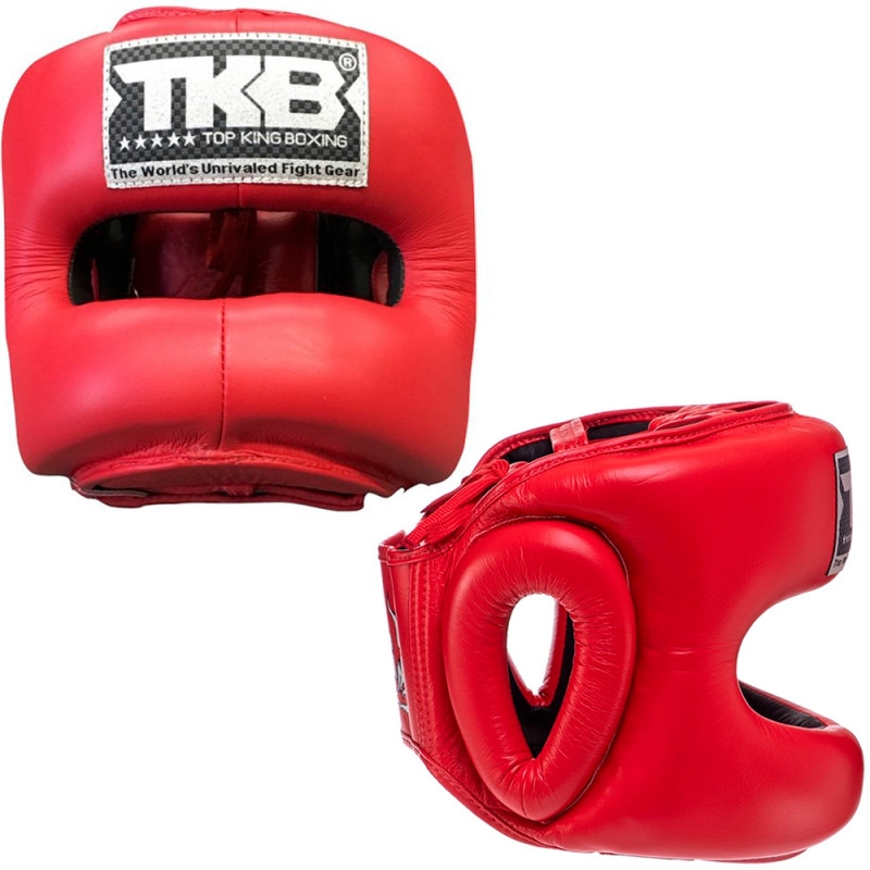 TKB TopKing TKHGPT (CC) Boxing Headgear Head Guard Full Face Bumper Red