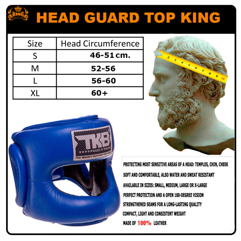 TKB TopKing TKHGPT (CC) Boxing Headgear Head Guard Full Face Bumper Blue