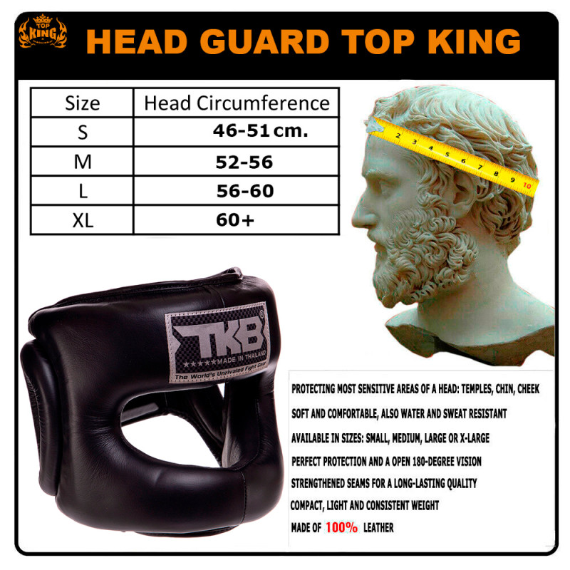 TKB TopKing TKHGPT (CC) Boxing Headgear Head Guard Full Face Bumper Black