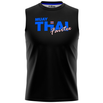 Fairtex MTT32 Jersey T-Shirt Muay Thai Boxing Training Black-Blue Free Shipping