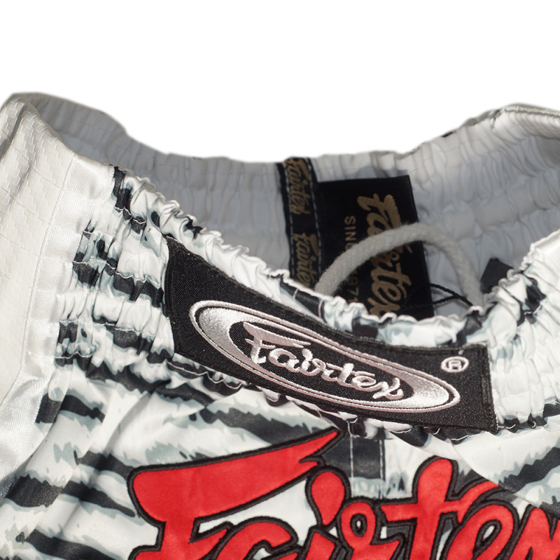 Yoth Kids Fairtex BSK2103 Muay Thai Shorts "White Tiger" Free Shipping