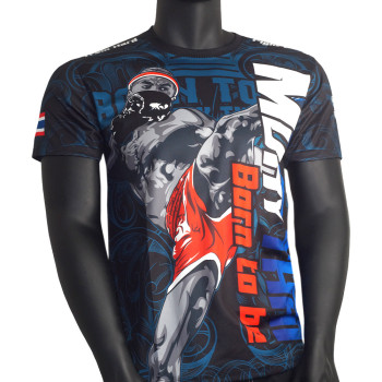 "Born To Be" SMT-6029 T-Shirt Muay Thai Boxing Training Gym Quick Dry Free Shipping