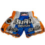 Lumpinee Muay Thai Boxing Shorts "Fringe" Blue-Yellow Free Shipping