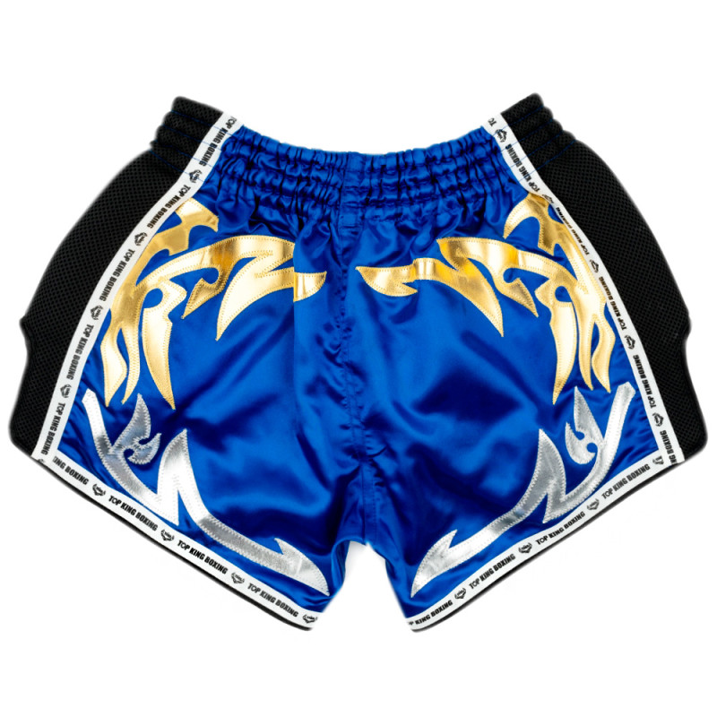 TKB TopKing TKRMS-006 Muay Thai Boxing Shorts Retro Blue Free Shipping