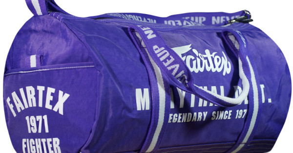 【新品同様】 Fairtex フェアテックス ジムバック bag9 紫 ドラム Fairtex BAG9 Barrel Bag - Retro Style | Muay Thai Direct