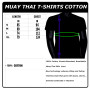 Muay Thai T-Shirt Cotton Training Casual Black Free Shipping