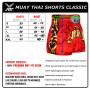 FBT Muay Thai Shorts Boxing "Classic" Red Free Shipping