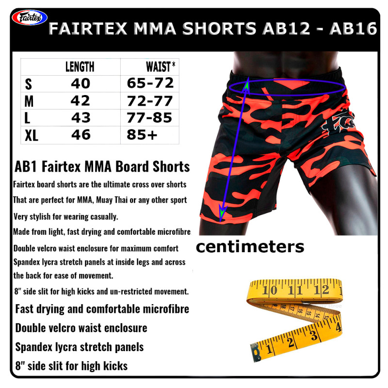 Fairtex AB13 MMA Shorts Board "Wild" Free Shipping