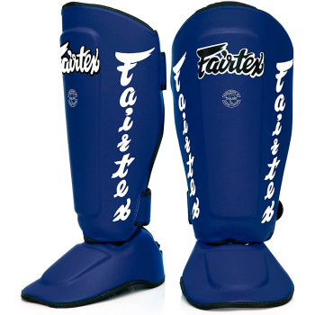 Fairtex SP7 Muay Thai Boxing Shin Guards "Detachable In-Step A.K.A. Twister" Blue