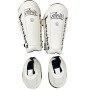 Fairtex SP7 Muay Thai Boxing Shin Guards "Detachable In-Step A.K.A. Twister" White