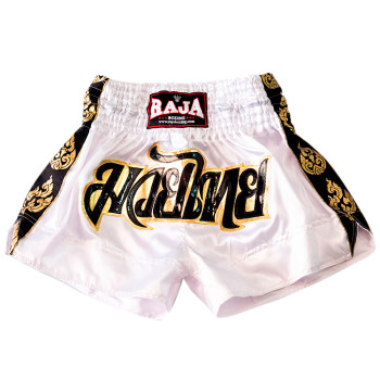 Raja Muay Thai Boxing Shorts "Lai Thai" White Free Shipping