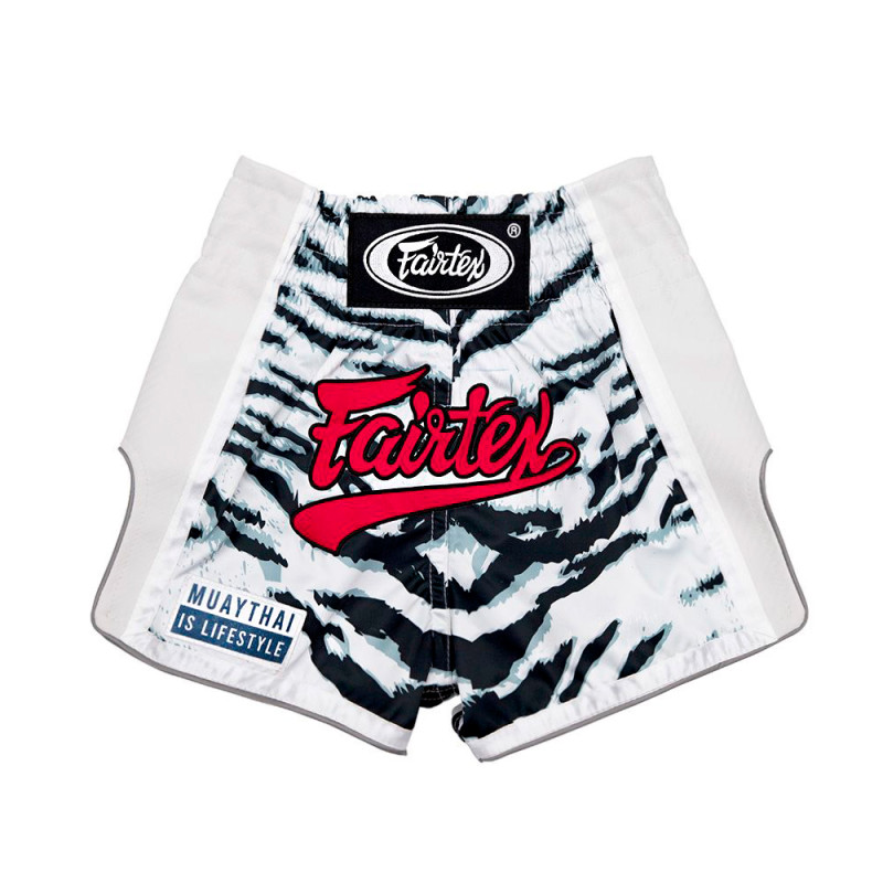 Yoth Kids Fairtex BSK2103 Muay Thai Shorts "White Tiger" Free Shipping