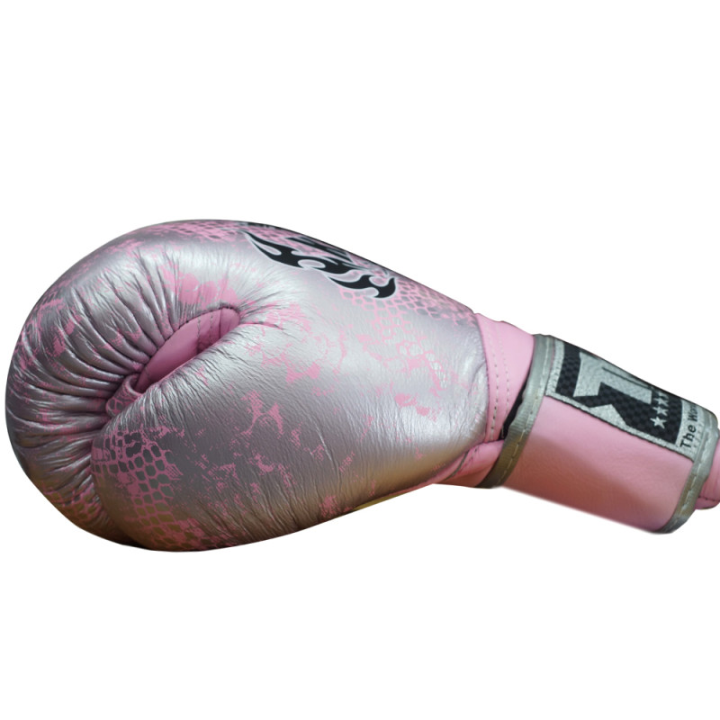 TKB TopKing Boxing Gloves "Snake" Silver (Pink)