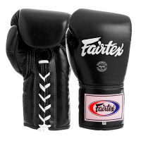 Fairtex BGL6 Boxing Gloves "Pro Competition" Lace Up Black 