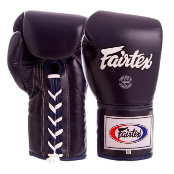 Fairtex BGL6 Boxing Gloves "Pro Competition" Lace Up Blue