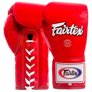 Fairtex BGL6 Boxing Gloves "Pro Competition" Lace Up Red