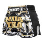 TUFF Muay Thai Boxing Shorts Retro "Golden Gladiator In Black" Free Shipping