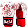 Raja Boxing Muay Thai Gloves "Tatoo" White-Red