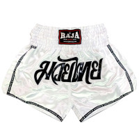 Raja Muay Thai Boxing Shorts "Classic" White Free Shipping