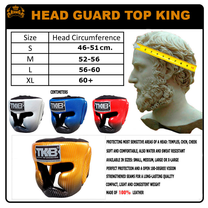 TKB TopKing "Super Star" Boxing Headgear Head Guard Red