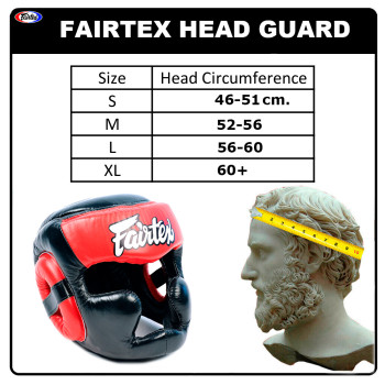 Fairtex HG13 Boxing Headgear Head Guard "Diagonal Vision Sparring" Black-Red