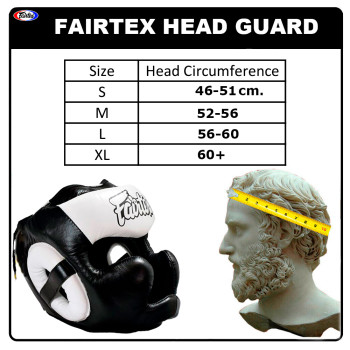 Fairtex HG13 Boxing Headgear Head Guard "Diagonal Vision Sparring" Black-White