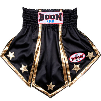Boon MT17B Muay Thai Boxing Shorts "Gladiator" Black Free Shipping