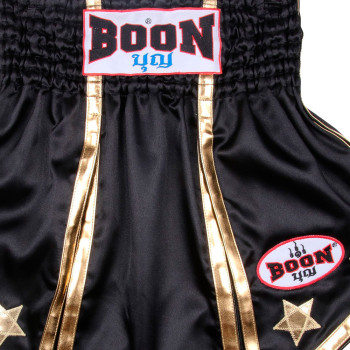 Boon MT17B Muay Thai Boxing Shorts "Gladiator" Black Free Shipping