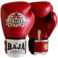 Raja Boxing Muay Thai Gloves "Double Line" Red