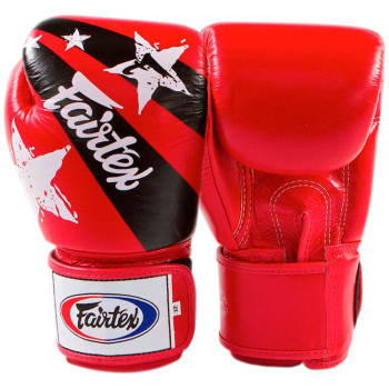 Fairtex BGV1 Boxing Gloves "Nation Print" Universal Red