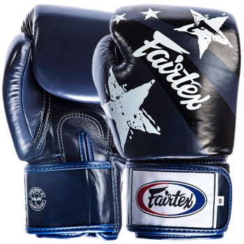 Fairtex BGV1 Boxing Gloves "Nation Print" Universal Blue