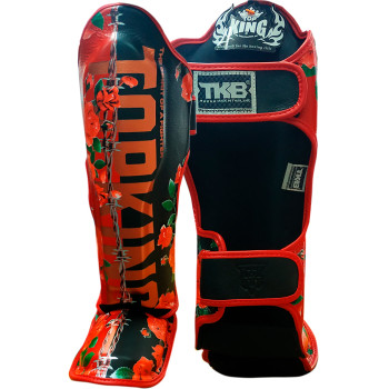 TKB Top King TKSGRS Shin Guards Muay Thai Boxing "Rose" Black