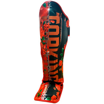 TKB TopKing TKSGRS Shin Guards Muay Thai Boxing "Rose" Black