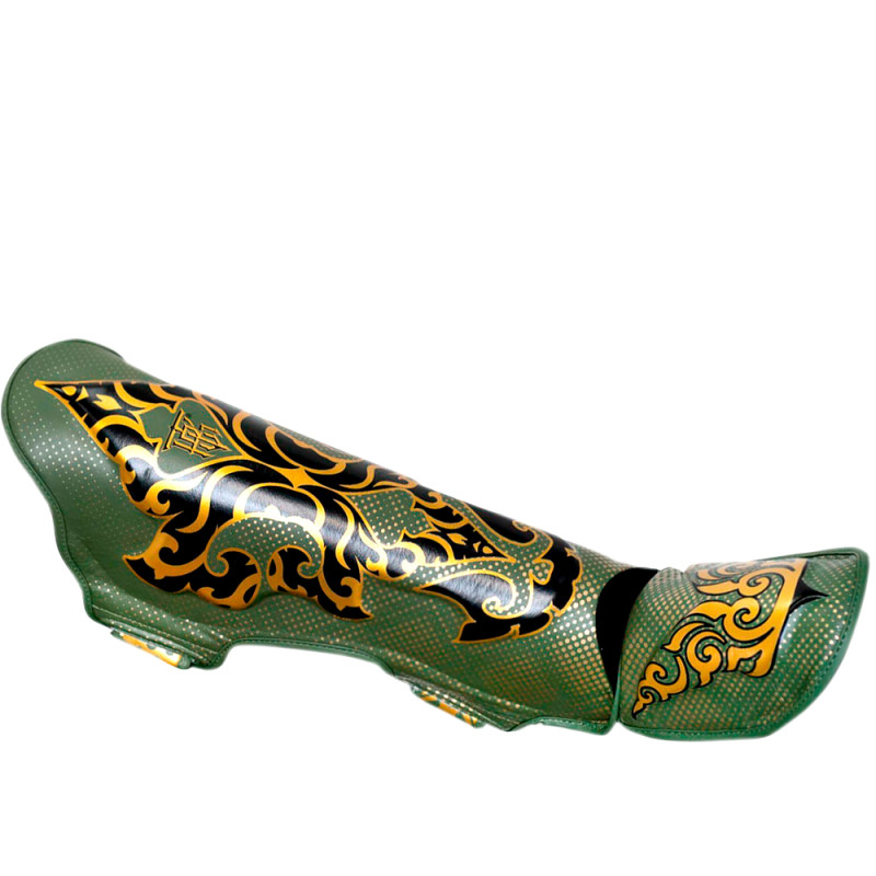 TKB TopKing TKSGKN-01 Shin Guards Muay Thai Boxing "Kanok" Olive Green