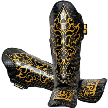 TKB TopKing TKSGKN-01 Shin Guards Muay Thai Boxing "Kanok" Black