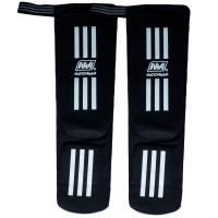 Nationman Shin Guards Muay Thai Boxing Elastic Competition Shin Pads Black