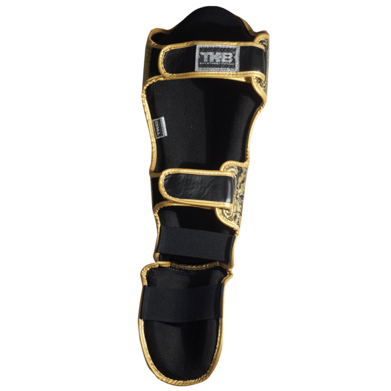 TKB TopKing TKSGSS-02 Shin Guards Muay Thai Boxing "Snake" Gold (Black)