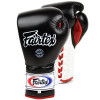 Fairtex BGL7 Boxing Gloves Mexican Style Lace Up Black-White-Red