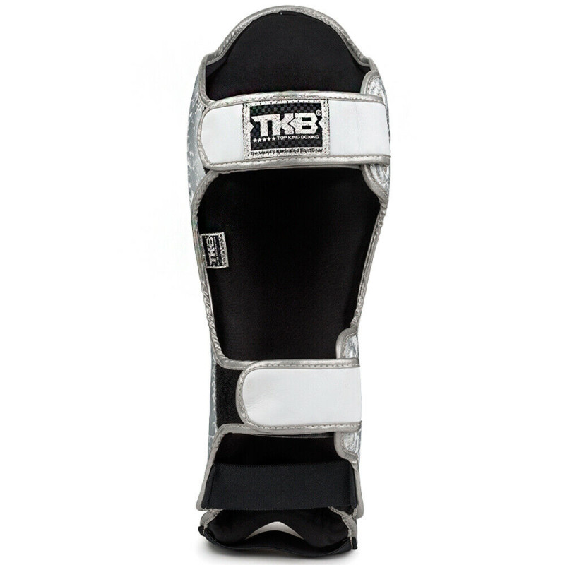 TKB TopKing TKSGSS-02 Shin Guards Muay Thai "Snake" Silver (White)