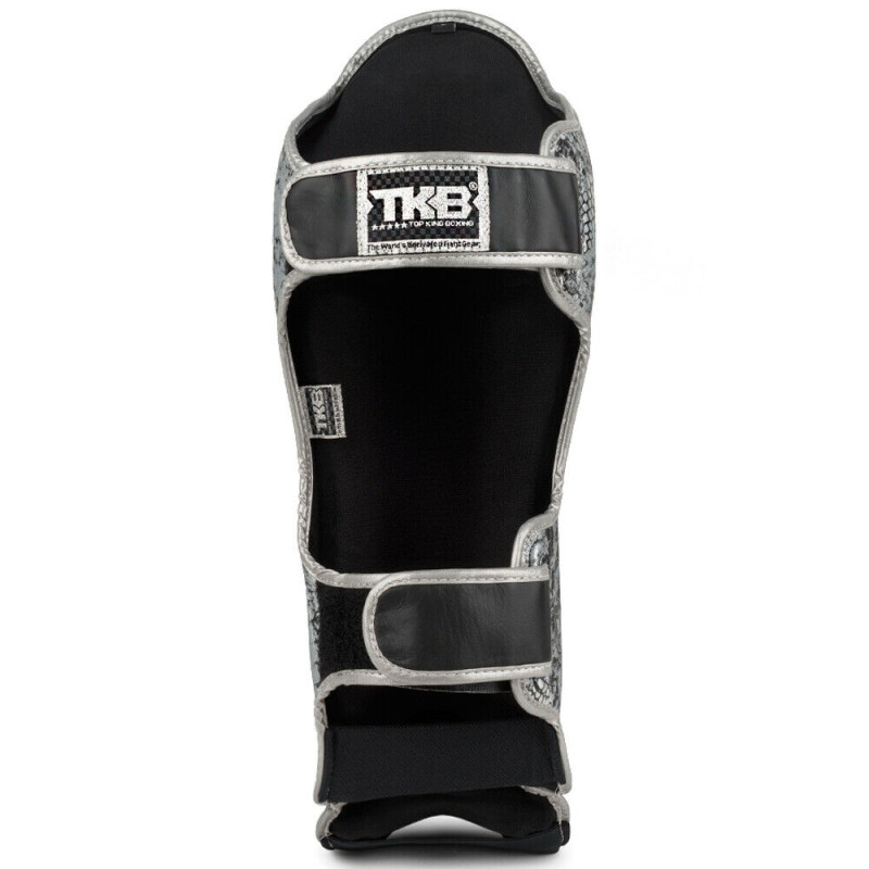 TKB TopKing TKSGSS-02 Shin Guards Muay Thai Boxing "Snake" Silver (Black)