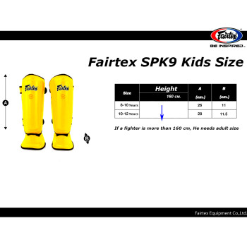Yoth Kids Fairtex SPK9 Shin Guards Muay Thai Boxing Red