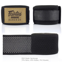 Fairtex HW4 Hand Wraps Muay Thai Boxing With Rubber Free Shipping Black