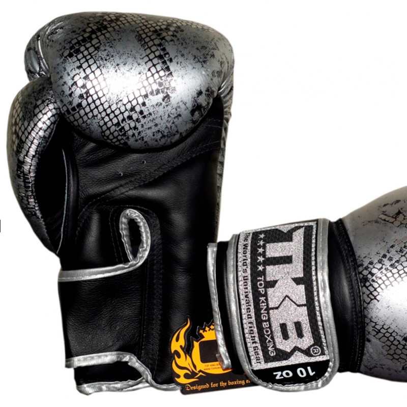 TKB TopKing Boxing Gloves "Snake" Silver (Black)